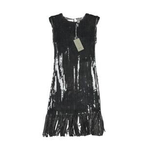 Joie Sequin Sheath Cocktail Dress Silver Tassel Size M